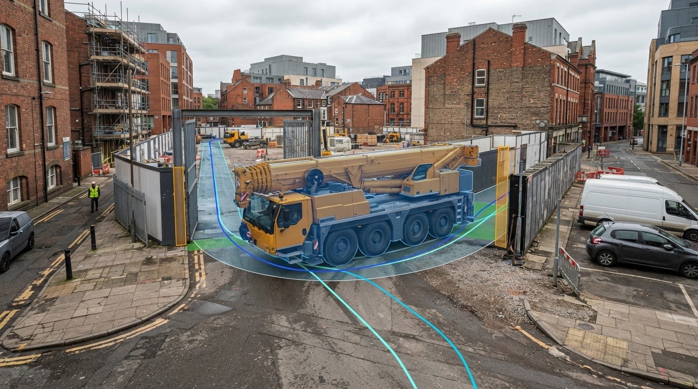 Mobile Crane Swept Path Analysis for Construction Access